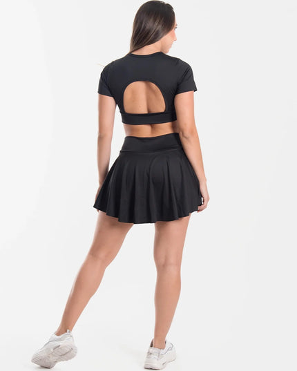 Vanity Set Short Falda + Top ⎜Negro