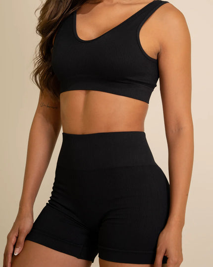 Seamless Set Short + Top ⎜ Negro